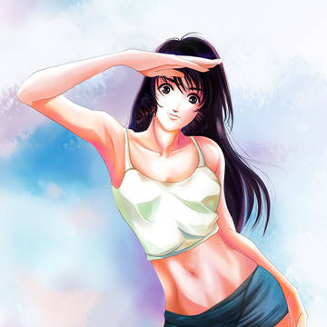 Lynn Minmay's tight abs