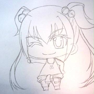 ミディッチュ風　崔 亦菲　下描き