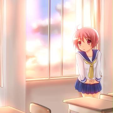 教室でたたずむゆずこさん