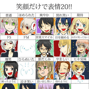 笑顔だけで表情 企画・創作キャラ纏め
