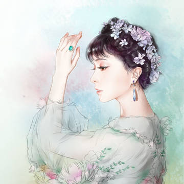 Floral fairy Bingbing Fan
