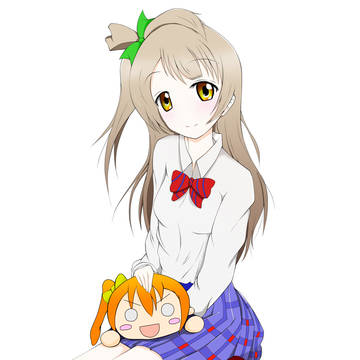 ハイパージャンボ寝そべりぬいぐるみ高坂穂乃果とことりちゃん