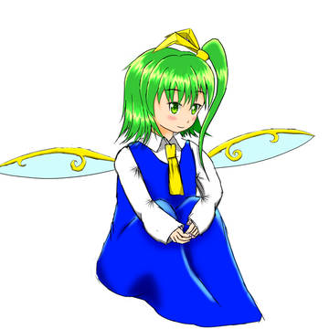 体育座りしている大妖精