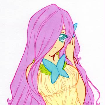 Human Fluttershy Soft Colours