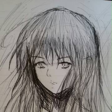 4年ぶりにボールペンで女の子描いた