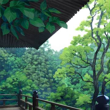 雨にけぶる