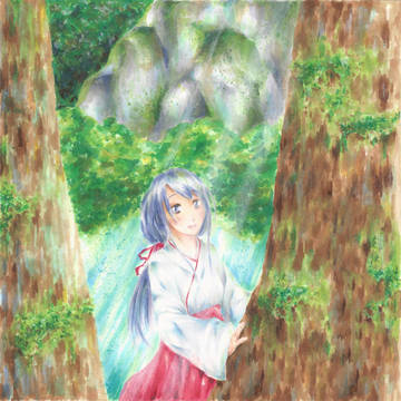 樹群中的巫女