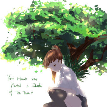 a shade of the tree
