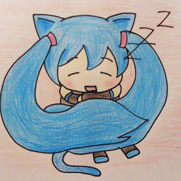 おやすみ猫ミク