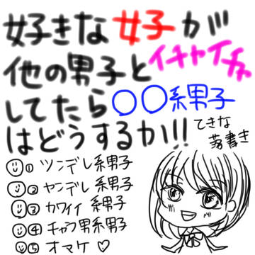 好きな女子が他の男とイチャイチャしてたら〇〇系男子はどうするか!