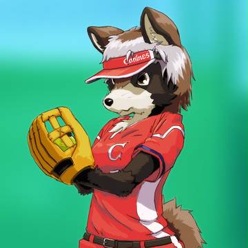ピッチャーなタヌキさん(夏毛)