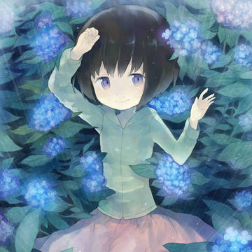 紫陽花と怪獣
