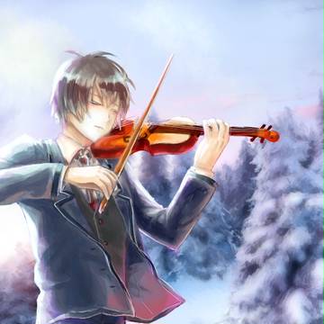 雪の中の磯貝君