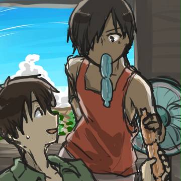 カズマくん健二くん落書き