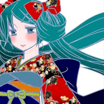 和服ミク　塗らせていただいた