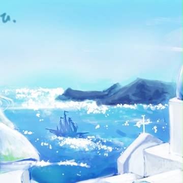 blue & white