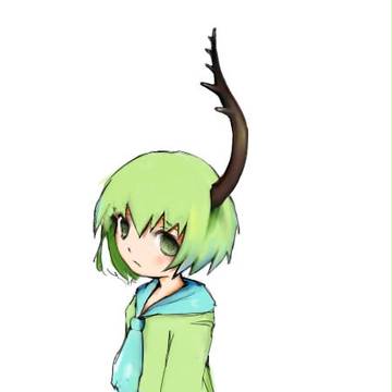 頭にクワガタムシの片顎
