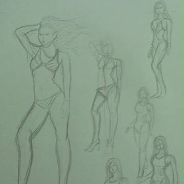 女性の身体(左向き) 練習
