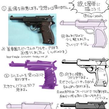 【メイキング】銃を簡単に描こう！