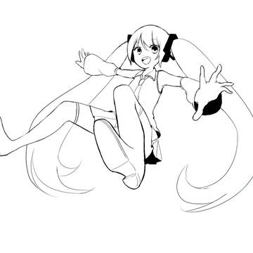 ミクさんぬりえ