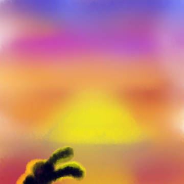 水に沈む太陽