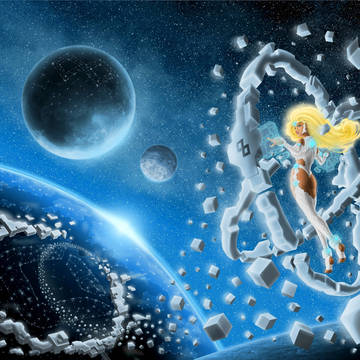 Girl in space