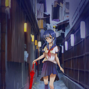 雨の中のあめおんな