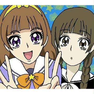 ぱっつん、つり目、黄色