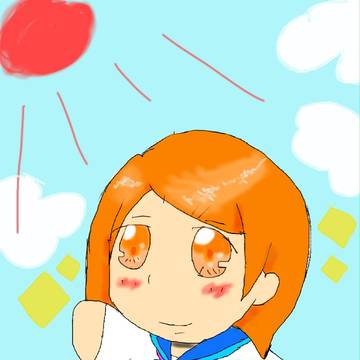 太陽をみるセーラー服女子