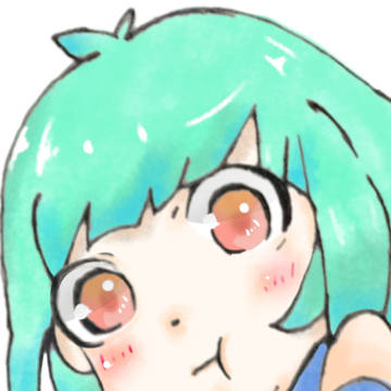 緑髪の女の子 ②口膨らませ