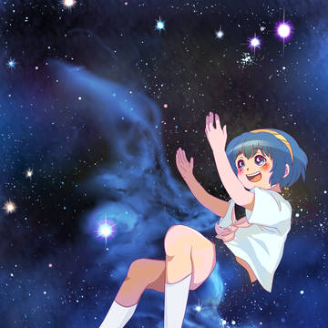 魔女の横顔星雲と女の子