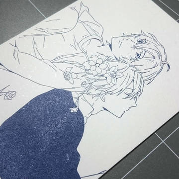 [消しゴムはんこ]   花のみぞ知る