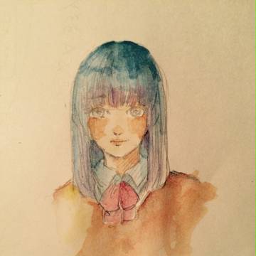 青髪女子
