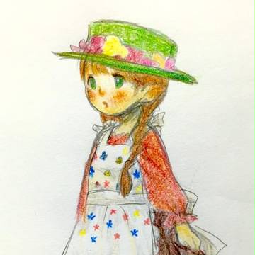水彩色鉛筆落書き
