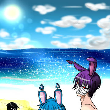On beach