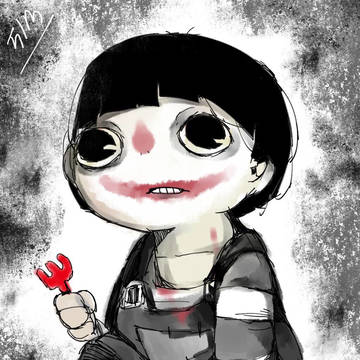 小さい子供の絵。