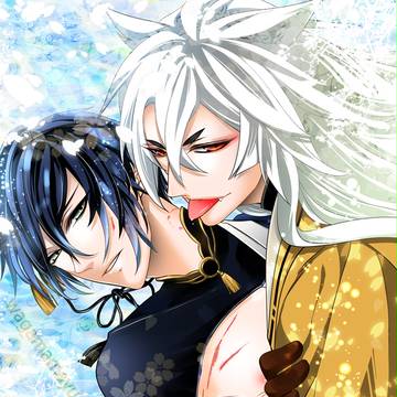 がぶがぶペロペロ（小狐丸×三日月）