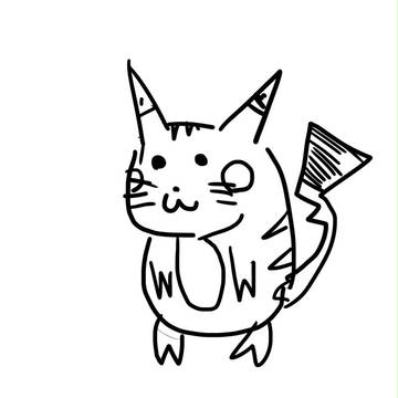 見ないでかいたピカチュウ