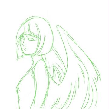 Random angel woman doodle