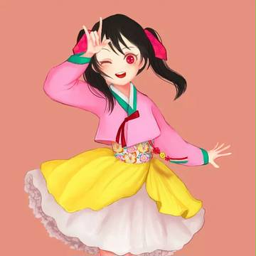 韓服にこにー