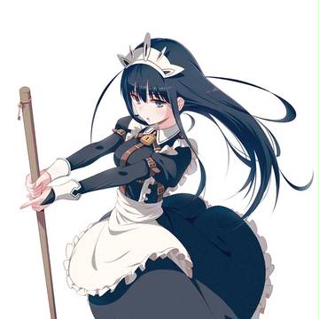 黒髪ロングメイドさん
