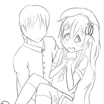 お姫様抱っこ(ラフ)