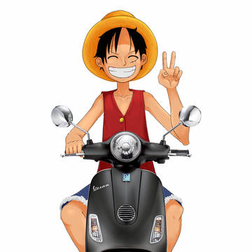 Monkey D. Luffy on Vespa