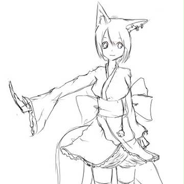 下書きキツネちゃん