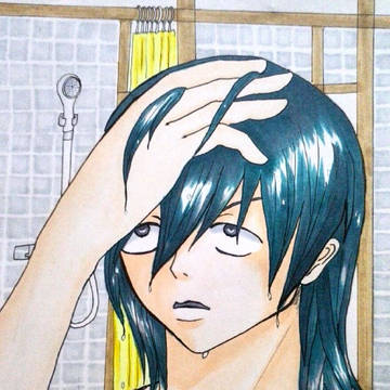 少し伸びた前髪を