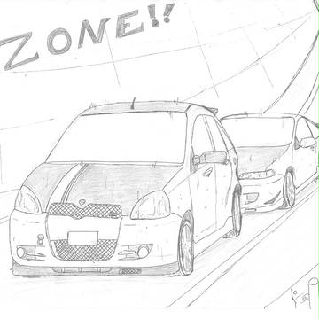 走り屋４コマ「ZONE!!」　第一話
