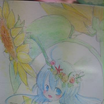向日葵と女の子