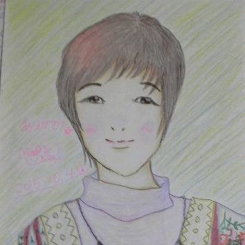自分の似顔絵（着色のみ）
