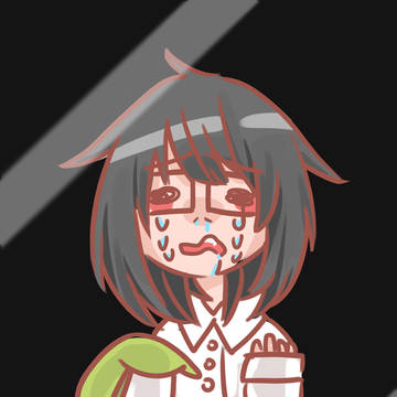哭著