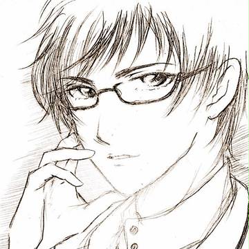 三成鉛筆描き